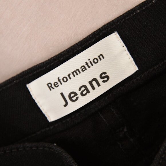 Reformation Serena High Rise Black Jeans Sz 24 - Picture 5 of 11